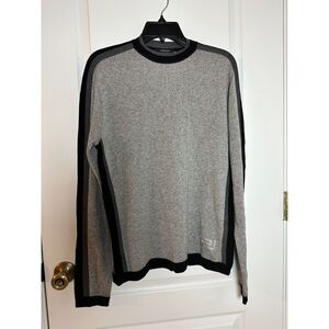 Versace A54046 Cashmere Sweater Gray Black Men's 48 Made in Italy